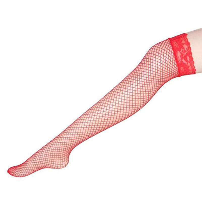 Ciorapi de plasă de plasă de culoare albă, negru, sexi, pentru femei, fete, elastice, de vară, deasupra genunchiului, dantelă, ciorapi lungi