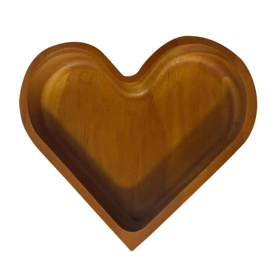 Wooden Serving Trays Stackable Candy Dish Heart-Shaped Nut Snack Tray Multi-tiered Platters A