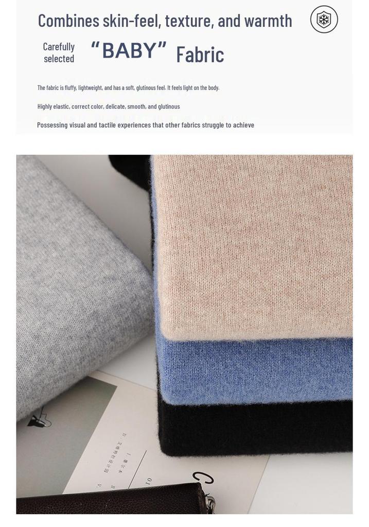 Men's 100% Pure Wool Knit Hoodie - Long Sleeve Solid Color Pullover for Autumn/Winter