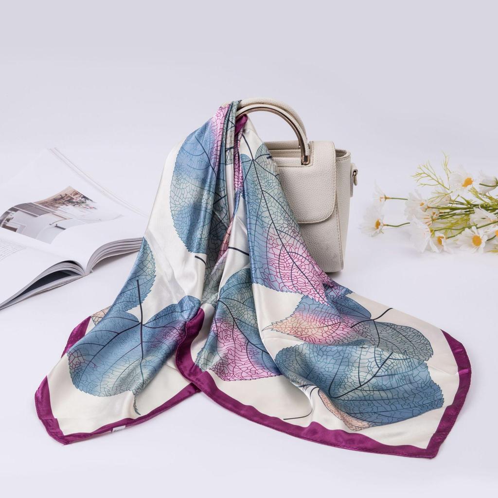 Simulation Silk 90cm Large Square Scarf Silk Scarf Female New 2026 Spring and Fall Models of Foreign Fashion Shirt Large Square Scarf Mother Scarf