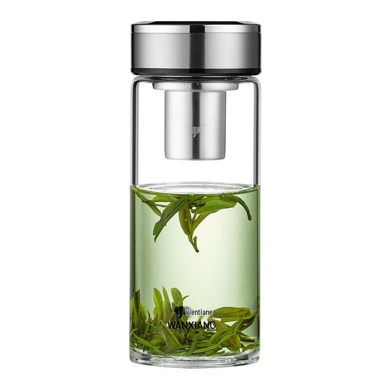 WANXIANG Thickened Borosilicate Glass Water Bottle with Tea Infuser