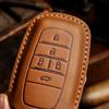 High-Quality Handmade Senna Cowhide Key Cover for Toyota Alpha