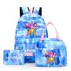 3Pcs/set Cartoon Printed Backpack with Lunch Bag Pencil Case for Teenager Girl Boy Large Capacity Waterproof Bookbag Gift Mochila