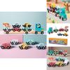 Wooden Animal Pattern Magnetic Car Building Block Children Puzzle Toy Set For Early Education And Cognitive Development