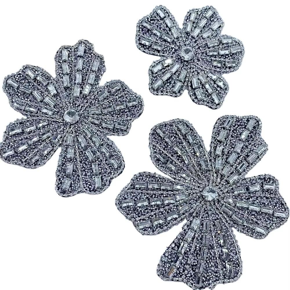 Rhinestone Flower Patches DIY Decorative Patches New Beaded Patches  Clothes Accessories