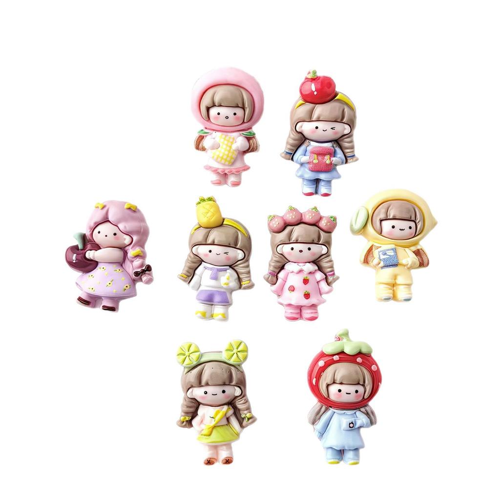 Cute Cartoon Fruit Girl Shoe Buckles & Hair Clips - Resin DIY Accessories