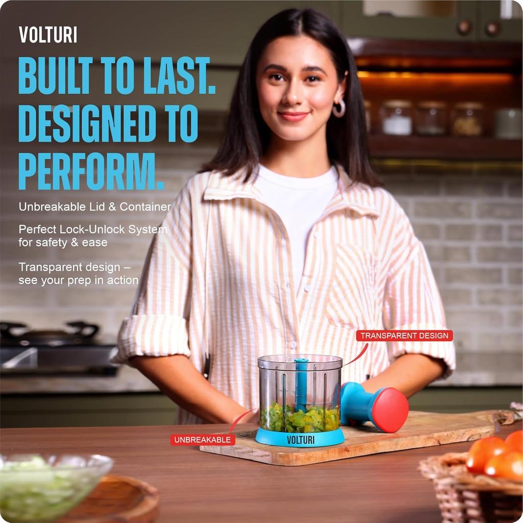 Chopper for Kitchen Use, Push Chopper with 5 Blades, Vegetable Chopper (A-1000 ML)