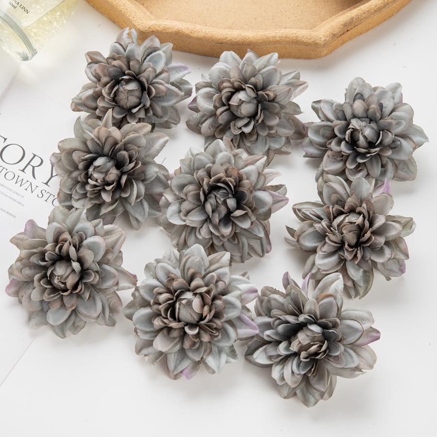 5/10Pcs Artificial Flowers Silk Chrysanthemum DIY Gifts Box Scrapbook Wedding Arch Home Garden Decor Christmas Wreaths Clearance