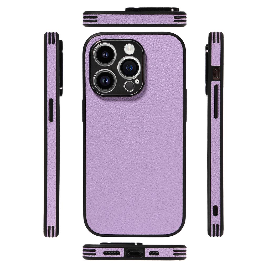 Suitable for iPhone15 Mobile Phone Case 13Pro Lychee Pattern All-inclusive Anti-drop Protective Case Apple 12 Solid Color Leather Case