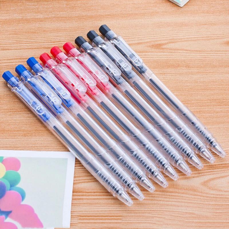 10 Pcs/set 0.7mm Retractable Ballpoint Pen Simple Press Ball Pen Wholesale Gel Pens Student Stationery Office Accessories