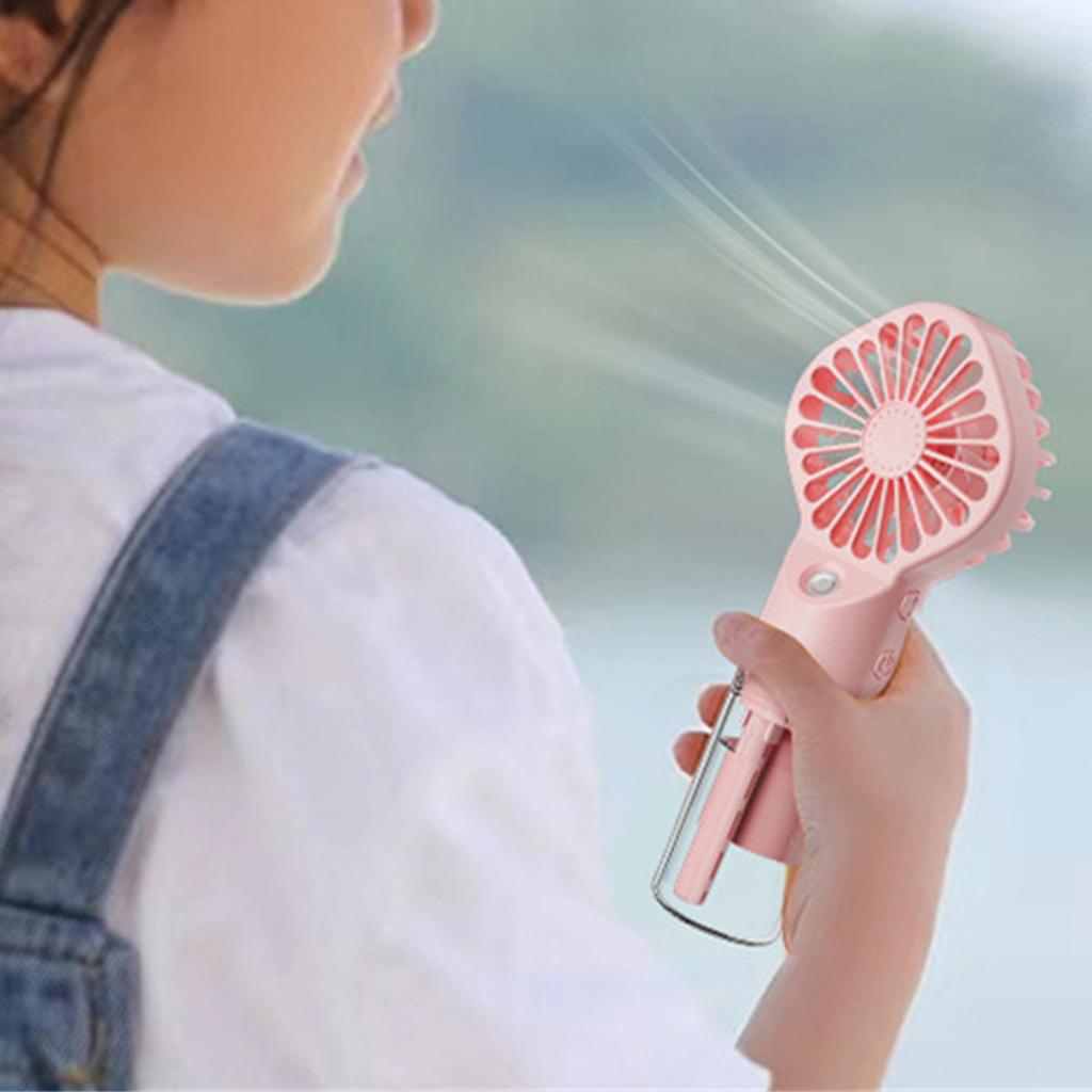 Handheld Misting Fan Portable Water Spray Mist Fan 4 Adjustable Speed Quiet Cooling Mini Pocket Fan for Women Men