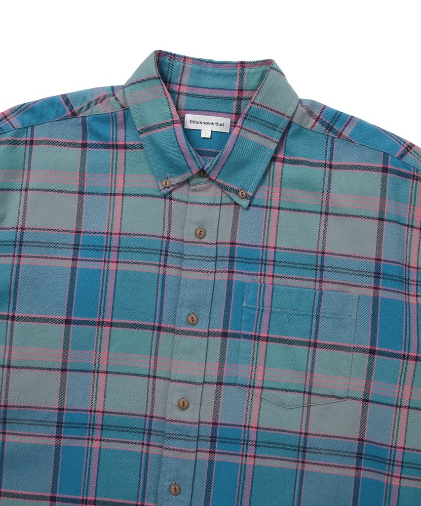 THISISNEVERTHAT Flannel Check Shirt Teal Blue