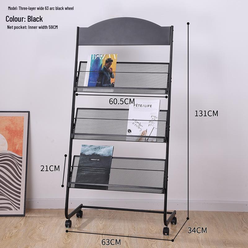 Floor Standing Magazine & Book Display Rack for Periodicals and Promotional Materials