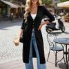 Women's Long Sleeve Button Front Cardigan Longline Slim Fit Knit Top Lightweight Layering Sweater for Casual Wear