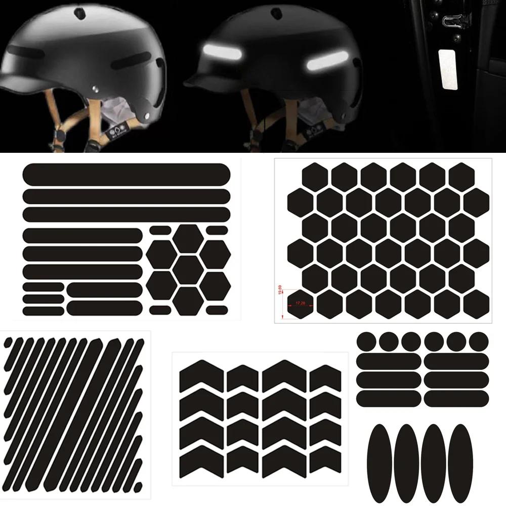Motorcycle Helmets Invisible Black Reflective Stickers Simple And Effective Reflective Tape Circle Oval Arrow For Helmets Bikes
