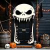 Front Door Background Decor Halloween Giant Skull Banner, Spooky Skeleton Porch Hanging Creative Scary Entrance Banners for Yard, Outdoor Party