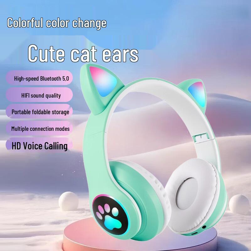 High-Value Foldable Bluetooth Cat Ear Headband Headphones STN-28