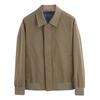 Men Jacket Lapel Long Sleeve Buttons Placket Coat with Pockets Solid