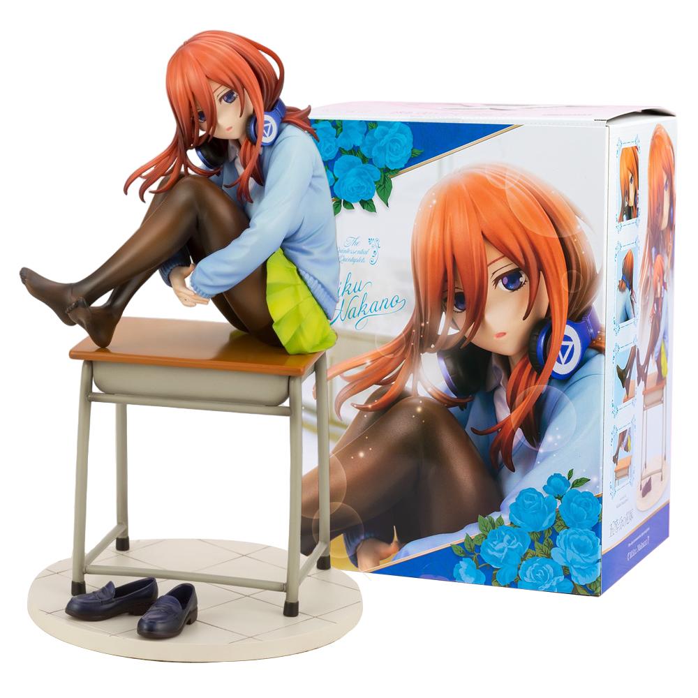

19 см Аниме Пять невест Gotoubun no Hanayome Накано Мику 1/8 Фигурка Действия Модель Школьная Форма Игрушки With box