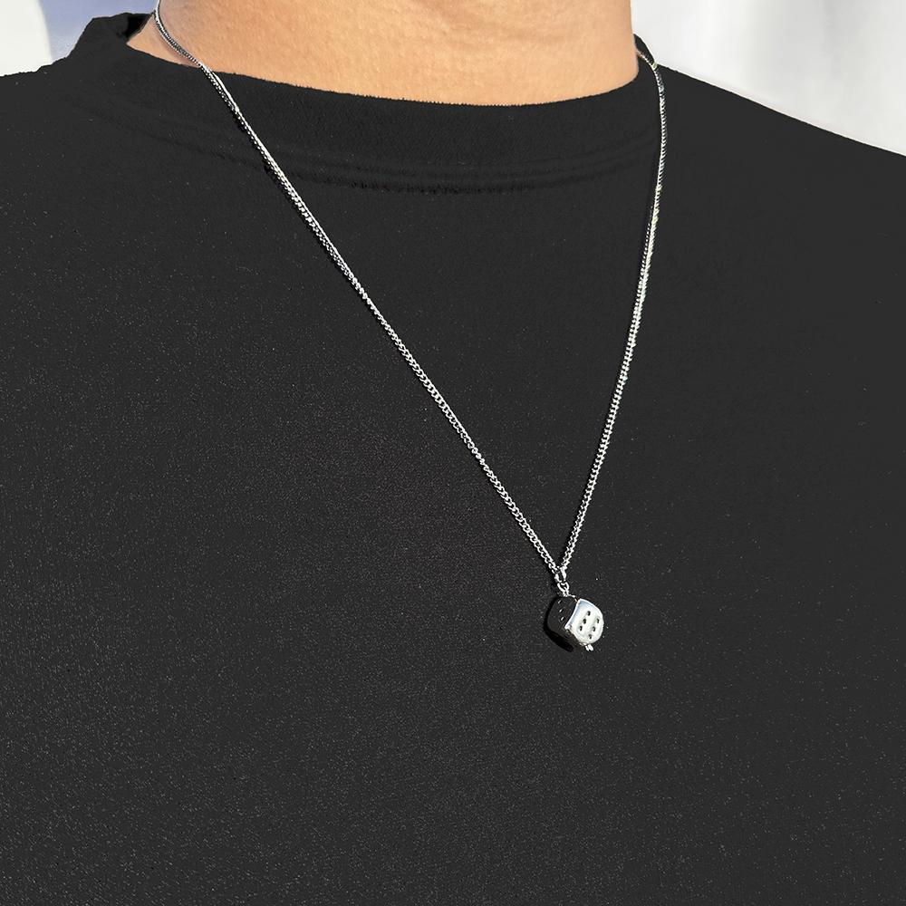 Rush Off Surgical Steel Dice Pendant Chain Necklace