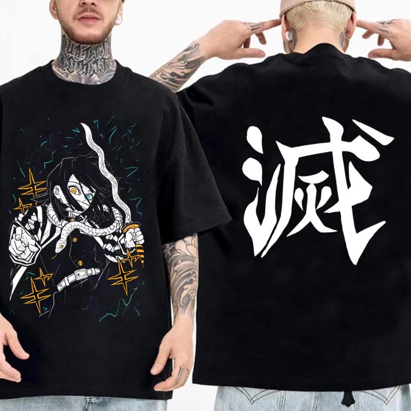 Japanese Anime Shirt Demon Slayer Infinity Castle T Shirt Men Cartoon Kimetsu No Yaiba High Quality Cotton Streetwear Clothes