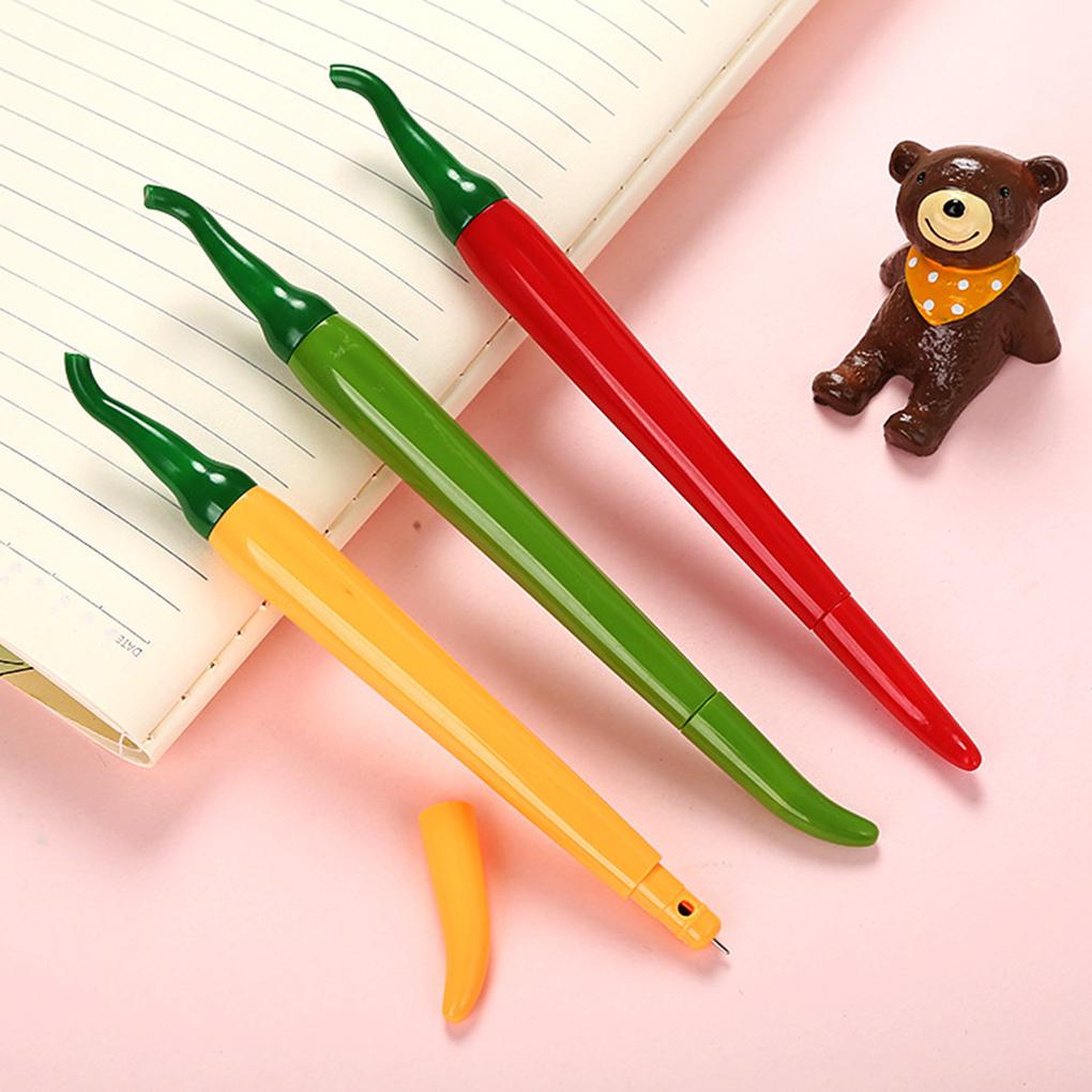 Pepper Shape Gel Ink Pen Student 0.5mm Black Refill Writing Signing Pen School Office Supply