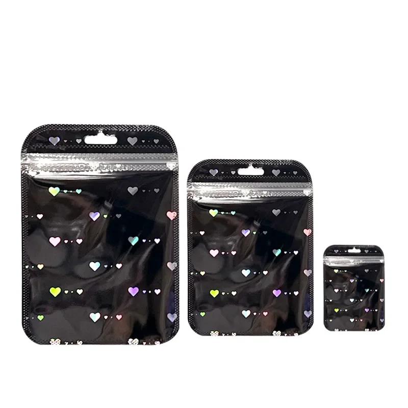 50pcs Holographic Bags Mylar Bags Resealable Bag Foil Pouch Party Favor Bag Coffee Storage for Jewelry Small Business Packaging