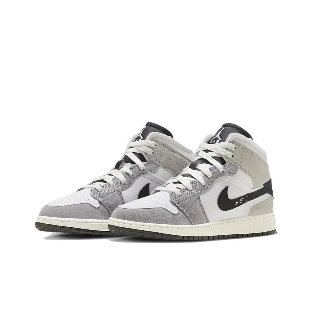 Air Jordan 1 Mid SE Craft GS Kids' Inside-Out Retro Lifestyle Shoes FD9091-002