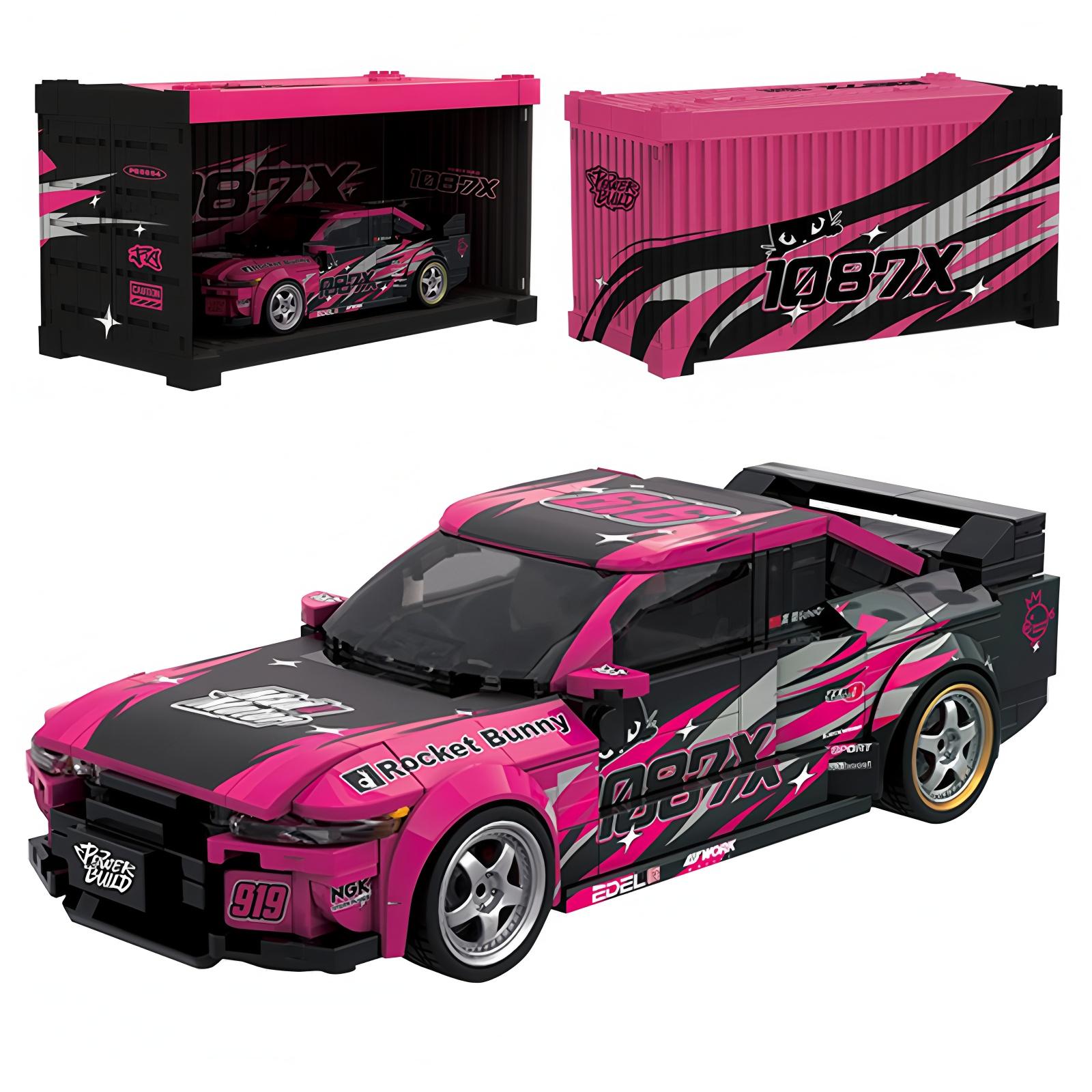 

PB 1087X Розовый Суперкар Конструктор - Гоночные Чемпионы MOC Модель с Дисплейной Коробкой Коллекция Дрифтовых Автомобилей для Детей Взрослых