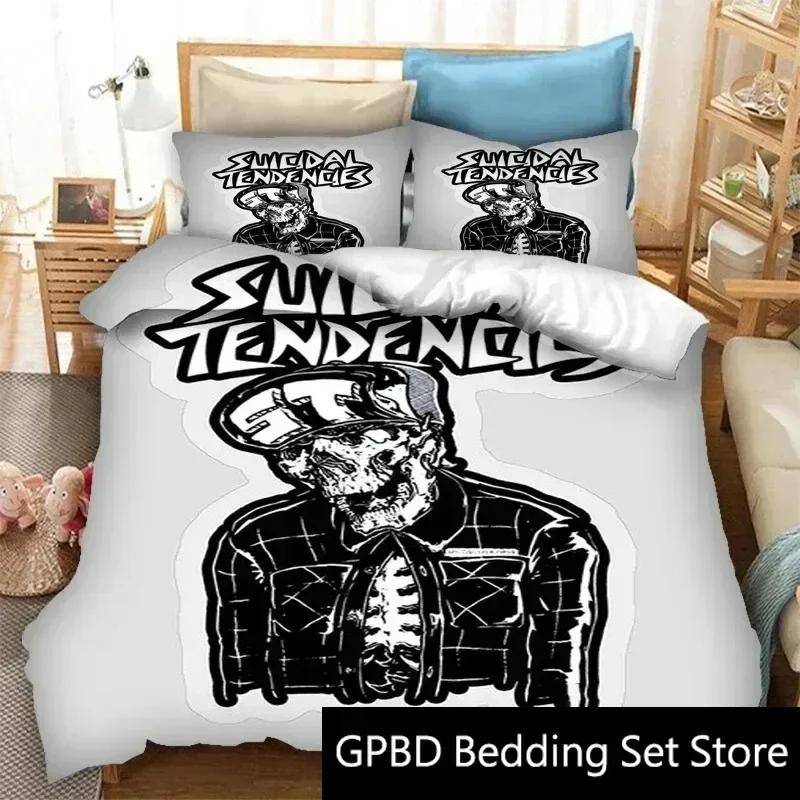 3D Print Suicidal Band Tendencies Bedding Set Double Twin King Duvet Cover Comforter Pillowcase Boys Girls Adults Bedroom