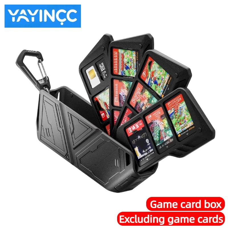 YAYINCC For Nintendo Switch2/oled/lite Game Cards Case Hard Shell Can contain 12 game cards with 4 Layer Rotatable Holder