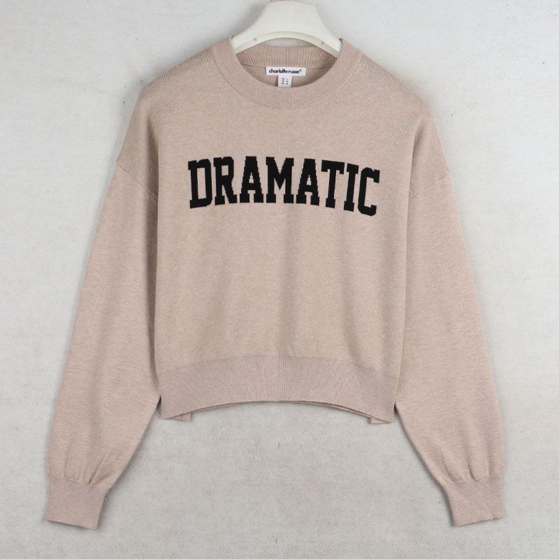 Sunshine House Autumn and Winter New Arrival Export Fashion Loose plus Size Short Women's Sweater Long Sleeves Pullover Knitwear