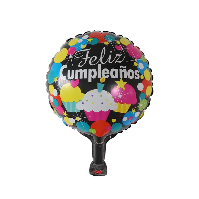 10Pcs Feliz Cumpleaños Día AIr Globos 10inch Colorful Mini Spanish Happy Birthday Foil Balloons Home Party Decorations Kids Gift