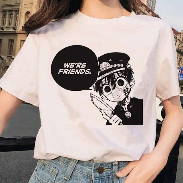 Toilet-Bound Hanako-kun Print T-Shirts Damen Harajuku Ullzang Mode T-Shirt 90er Grafik Lustiges Unisex T-Shirt Sommer Top Tee FeUnisex
