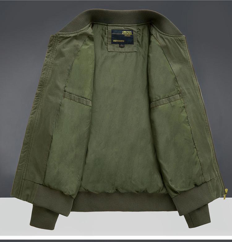 Veste Pilote 100% Coton pour Homme 2024, Coupe Ample Printemps/Automne, Grandes Tailles, Workwear Style Baseball, Légère.