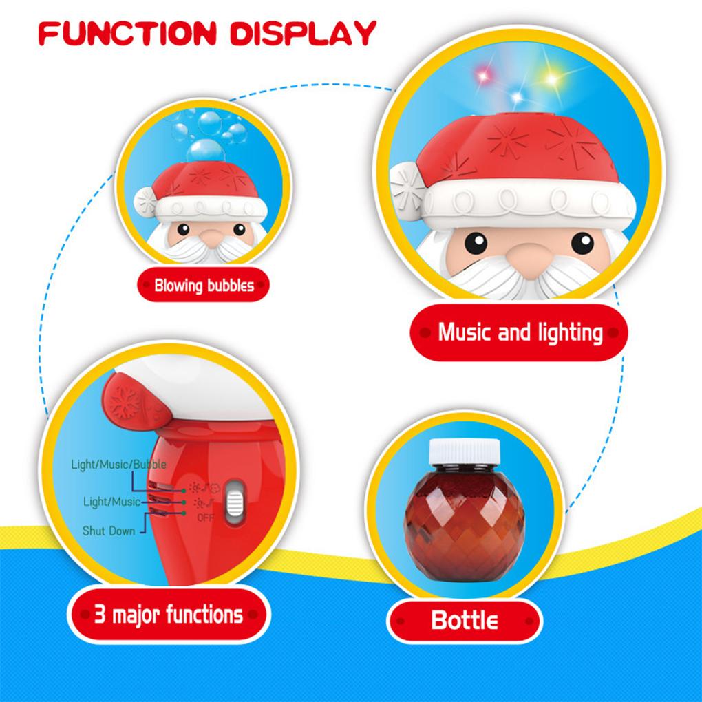 Christmas Lighting Automatic With Santa Wand Music And Lights Automatic Bubble Maker