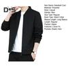 Men Baseball Coat Stand Collar Long Sleeve Zipper Placket Casual Outwear with Pockets Loose Fit Work Gym Jacket