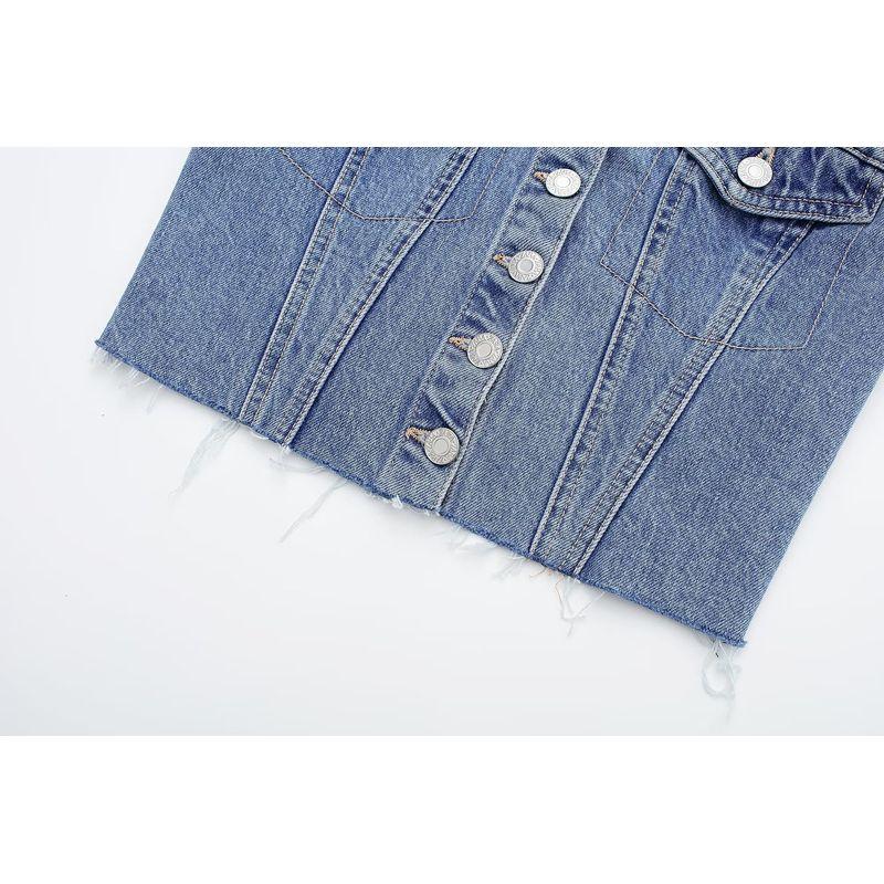 Kaslead Women's Clothing Fashion Style Denim Tight Strapless