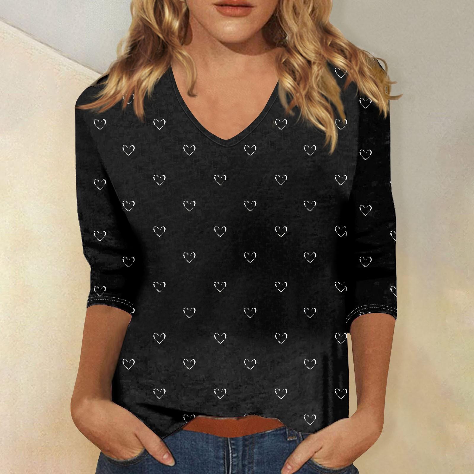 

Женский топ с v-образным вырезом и рукавами 3/4 с принтом, повседневный топ с принтом XXXL