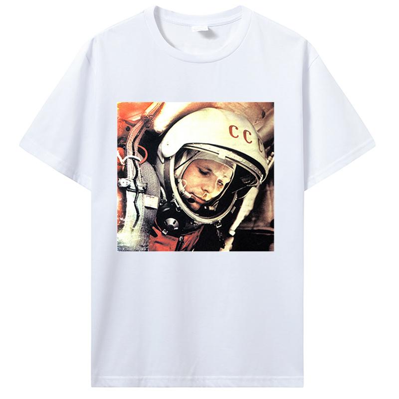 Vintage Poster Astronaut Juri Gagarin Kurzarm Herren T-Shirt Cool Baumwolle Tops Neuheit T-Shirts T-Shirt Herrenbekleidung