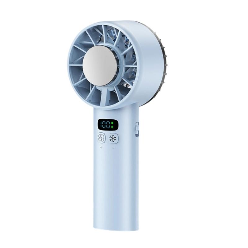 Multifuntional Digital Display Fan Efficient Cooling Fan 5200mAh Quiet Powerful Fan Plastic Texture for Outdoor Travel