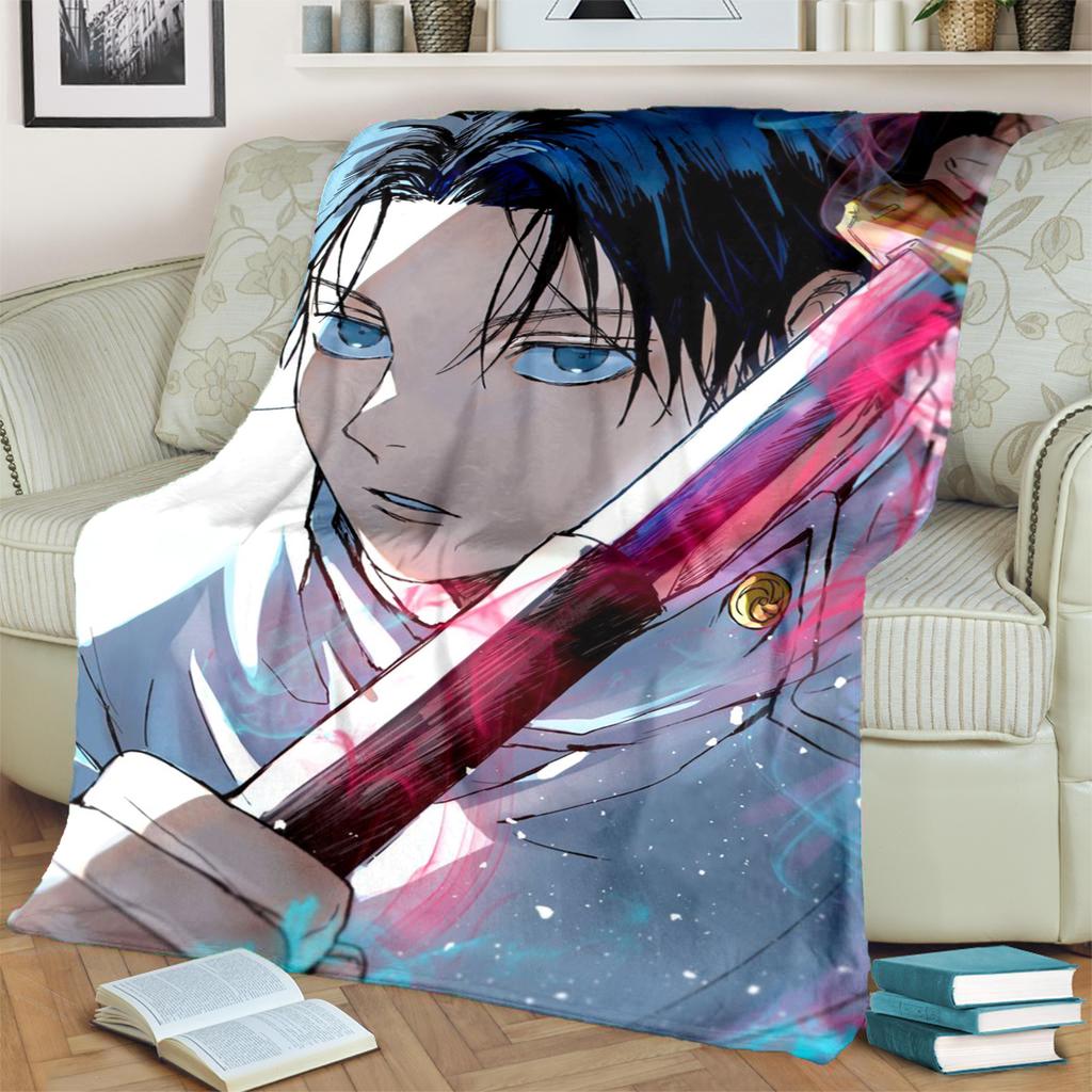 Jujutsu Kaisen Blanket Warm Flannel Print for Bedrooms, Sofas, Beds, Chairs, Picnics, Travel Use