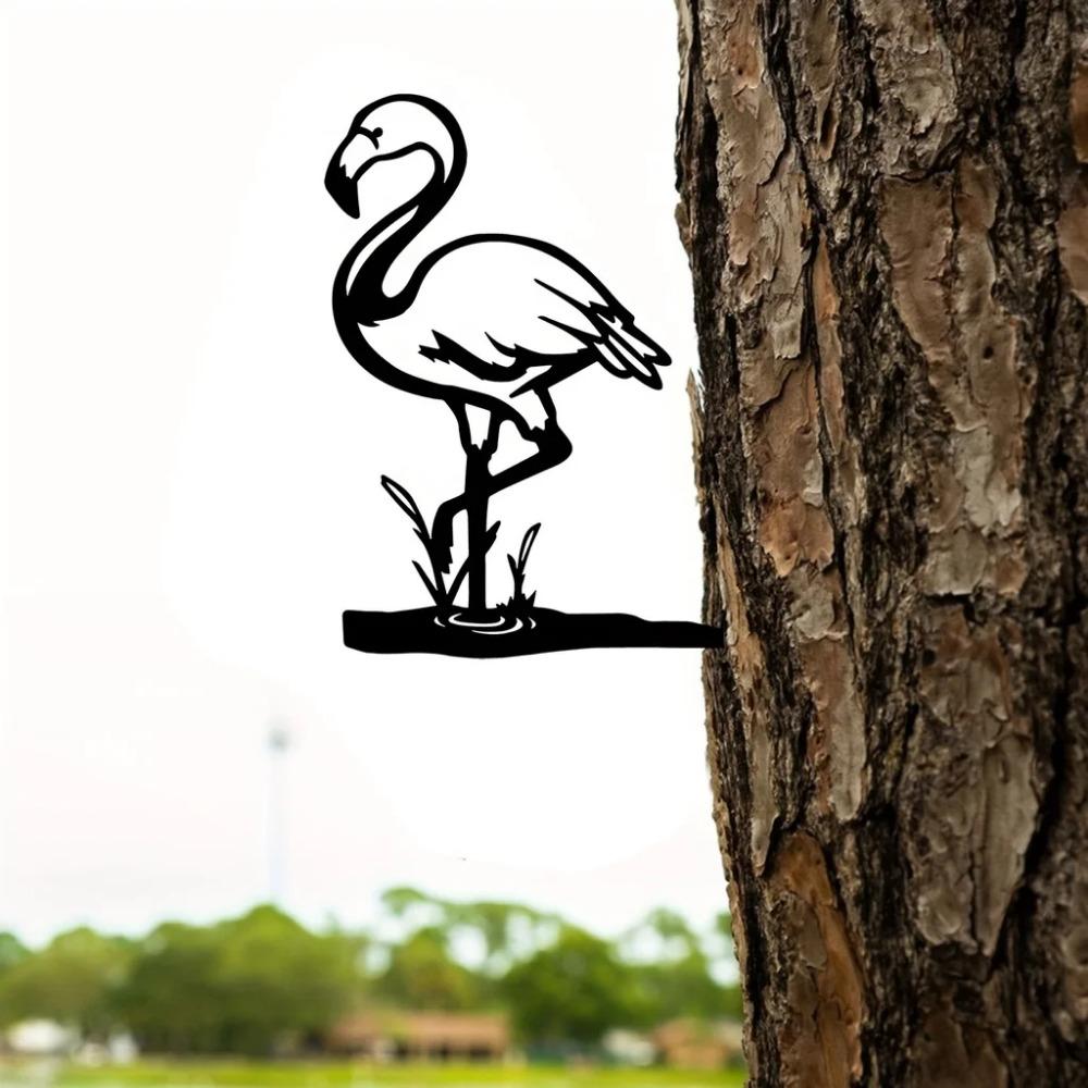 Add Whimsy To Your Garden with Metal Flamingo Fairy Yard Decor – Perfect Wall Art for Garden Parties and Home Decoration