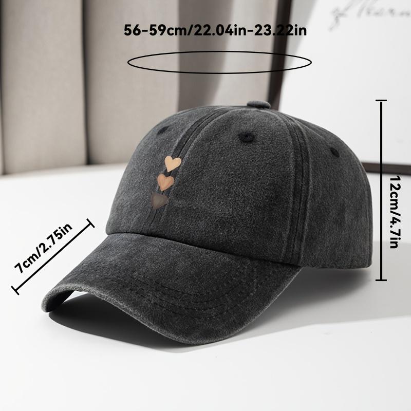 Comfortable style women's casual baseball cap with adjustable heart-shaped print design outdoor activities and sun protection