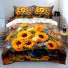 Sunflower-Themed Art For Home Decoration Exquisite Three-Piece Bedding Set Gift For Kids And Adults