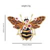 1PC Bee Brooch, Hand Painted Enamel Flowers, Sparkling Diamond Vintage Brooch