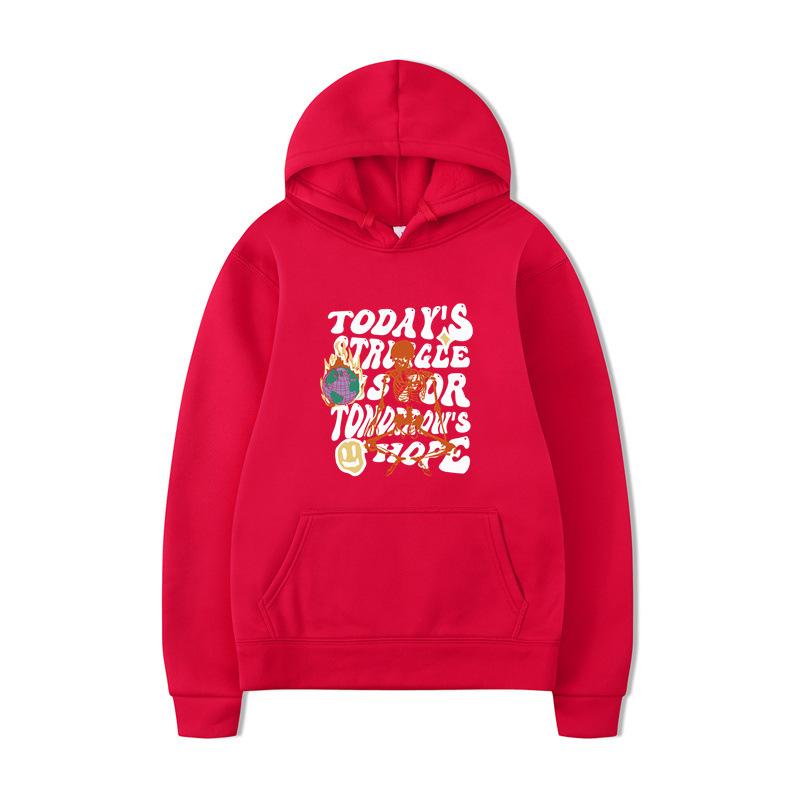Textual Skeleton Hoodies Print Fashion Sweatshirt Hip Hop Casual Unisex Autumn Winter Fleece Streetwear Tops