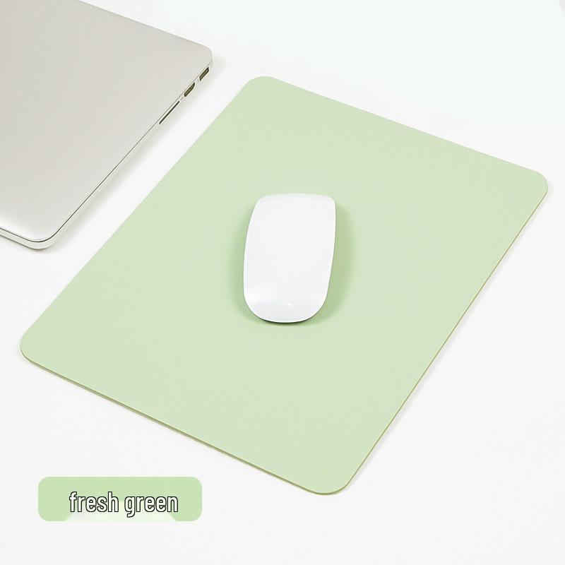 Minimalistická protiskluzová jednobarevná kožená podložka pod myš pro notebook, počítač, kancelářský stůl nebo hraní her