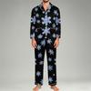Men's Long Sleeve Button-Down Pajama Set, 2-Piece Sleepwear Loungewear with Pants for Home and Bedtime
