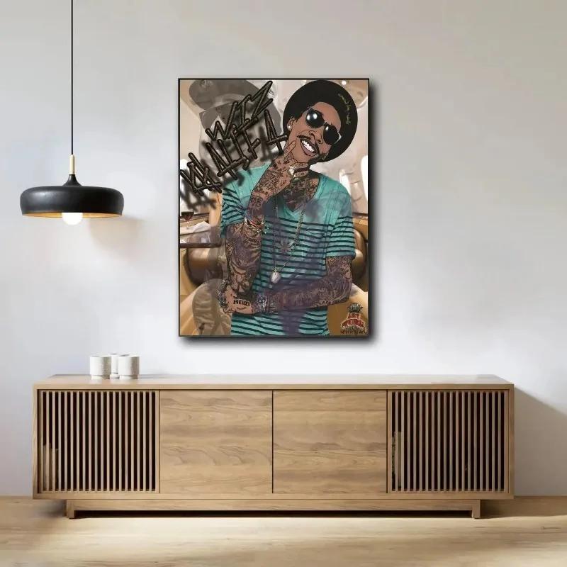 Wiz Khalifa Dekoration Kunstposter Wandkunst Personalisierbares Geschenk Modernes Familien Schlafzimmer Dekor Leinwandgemälde
